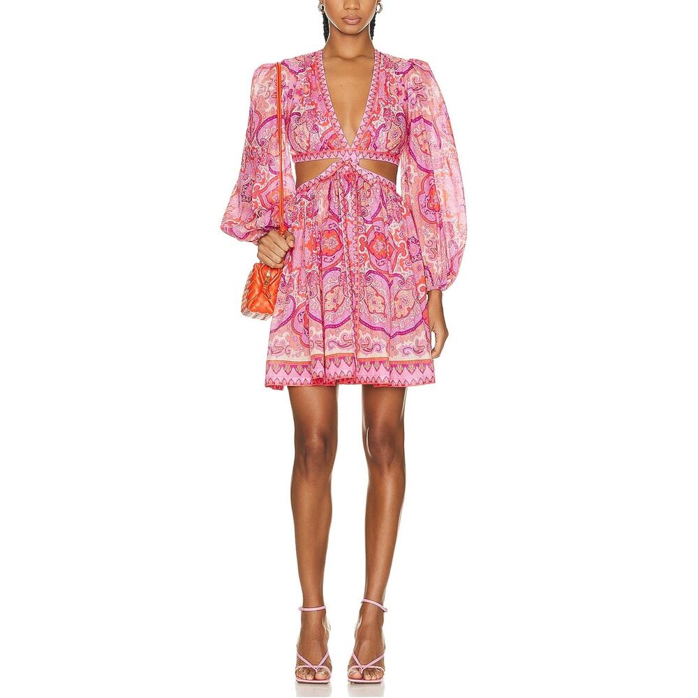 Zimmermann Pink Multi Paisley Mini Dress